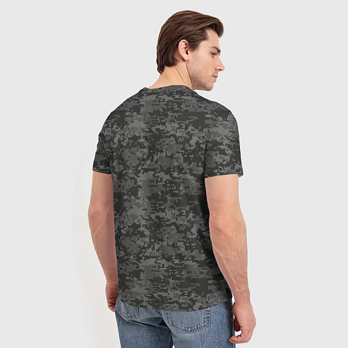 Мужская футболка Камуфляж AOR-2 серый пиксель / 3D-принт – фото 4