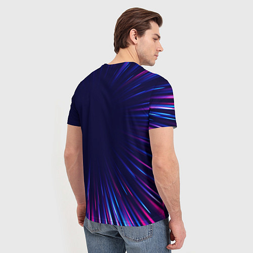 Мужская футболка Citroen neon speed lines / 3D-принт – фото 4