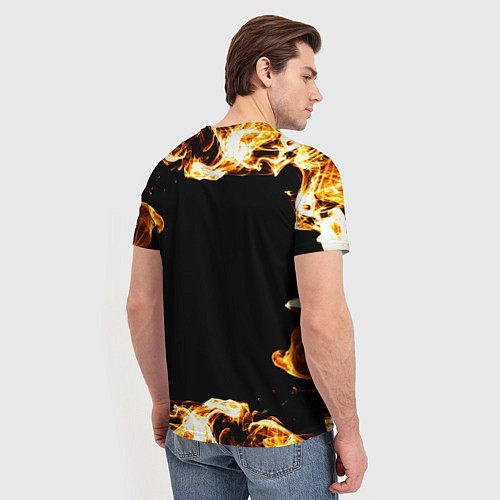 Мужская футболка Sum41 рок кот и огонь / 3D-принт – фото 4