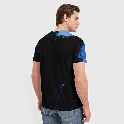Мужская футболка Slipknot hammer blue / 3D-принт – фото 4