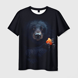 Мужская футболка Медведь с морковкой