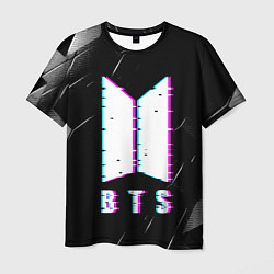 Футболка мужская BTS - Неоновый логотип, цвет: 3D-принт