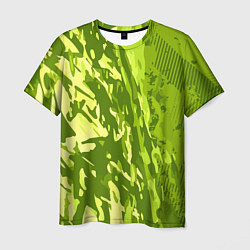 Мужская футболка Зеленый абстрактный камуфляж