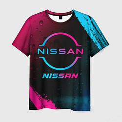 Мужская футболка Nissan - neon gradient