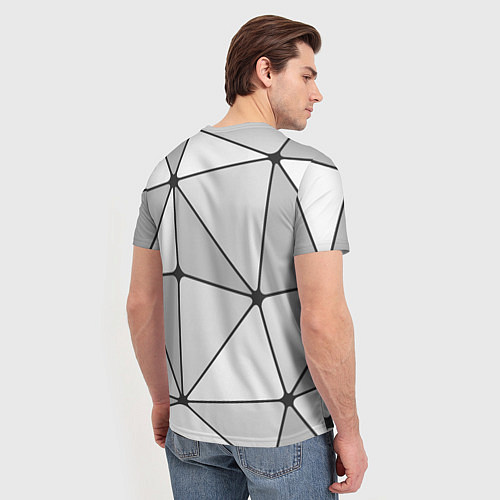 Мужская футболка Геометрические линии на сером фоне / 3D-принт – фото 4