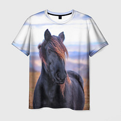 Мужская футболка Черный конь