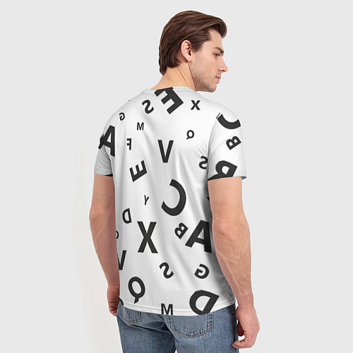 Мужская футболка Английский алфавит / 3D-принт – фото 4
