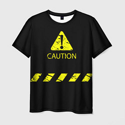Мужская футболка CAUTION - Осторожно опасность