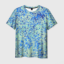 Мужская футболка Текстура абстракция лёд синий