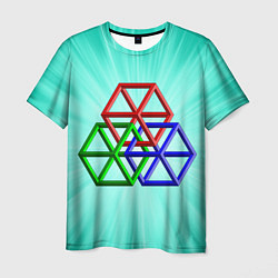 Мужская футболка Невозможная геометрия - оптическая иллюзия