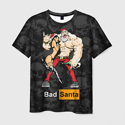 Мужская футболка Bad Santa and sexy girl