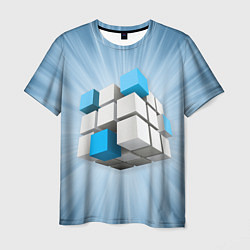 Мужская футболка Трёхцветный кубик Рубика