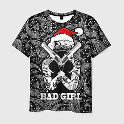 Мужская футболка Bad girl with guns in a bandana