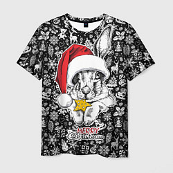 Мужская футболка Merry Christmas! Rabbit with cookies