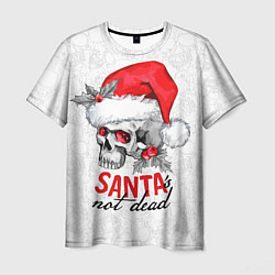 Мужская футболка Santa is not dead, skull in red hat