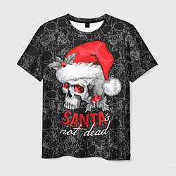 Мужская футболка Skull in red hat, Santa is not dead