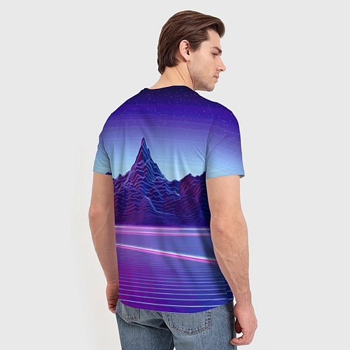 Мужская футболка Neon mountains - Vaporwave / 3D-принт – фото 4