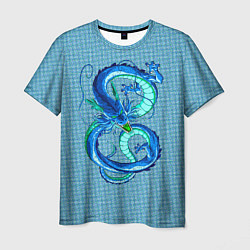 Футболка мужская Синий дракон в форме цифры 8, цвет: 3D-принт