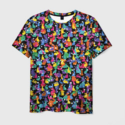 Мужская футболка Разноцветные кролики