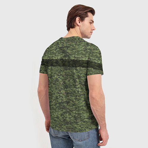 Мужская футболка Камуфляж пиксельный РОССИЯ с флагом / 3D-принт – фото 4