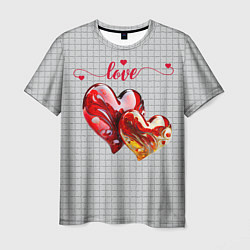 Мужская футболка Love - сердечки