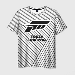 Мужская футболка Символ Forza Horizon на светлом фоне с полосами