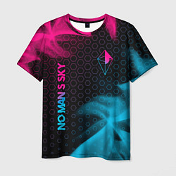 Мужская футболка No Mans Sky - neon gradient: надпись, символ