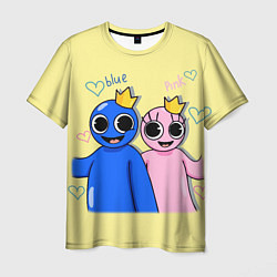 Мужская футболка Радужные друзья: Синий и Розовая