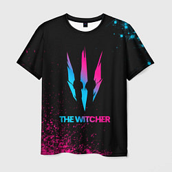 Мужская футболка The Witcher - neon gradient