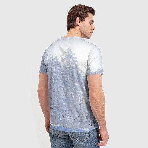 Мужская футболка Сова белая подмигивает / 3D-принт – фото 4