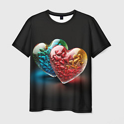 Мужская футболка Сердечки для влюблённых