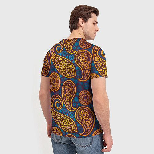 Мужская футболка Узор Пейсли - индийский орнамент / 3D-принт – фото 4