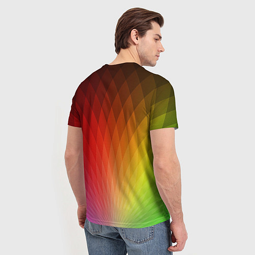 Мужская футболка Радужные ромбы / 3D-принт – фото 4