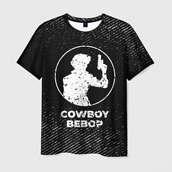 Мужская футболка Cowboy Bebop с потертостями на темном фоне
