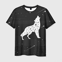 Мужская футболка Созвездие волка - волк из звезд