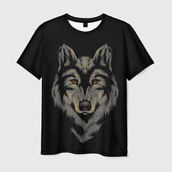 Мужская футболка Голова серого волка