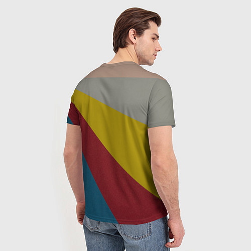 Мужская футболка Разнoцветные линии / 3D-принт – фото 4