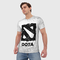 Футболка мужская Dota с потертостями на светлом фоне, цвет: 3D-принт — фото 2