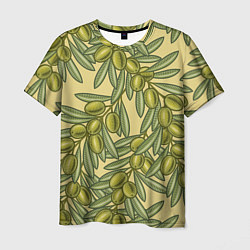 Мужская футболка Винтажные ветви оливок