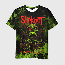 Мужская футболка Slipknot green череп