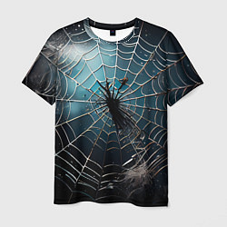 Мужская футболка Halloween - паутина на фоне мрачного неба