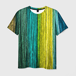 Мужская футболка Разноцветные полосы материала
