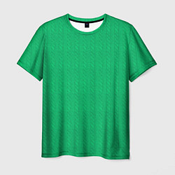 Мужская футболка Зеленый вязаный свитер