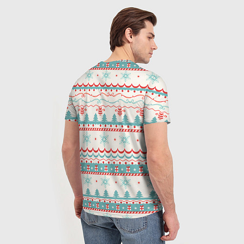 Мужская футболка Новогодний свитер, но без оленей / 3D-принт – фото 4