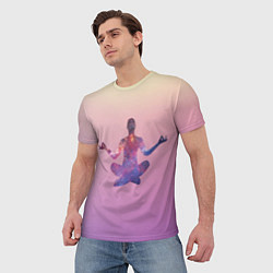 Футболка мужская Поза лотоса в йоге, цвет: 3D-принт — фото 2