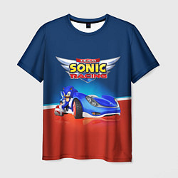 Футболка мужская Team Sonic Racing - Ёжик и его точило, цвет: 3D-принт