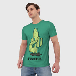 Футболка мужская Fucktus cactus, цвет: 3D-принт — фото 2