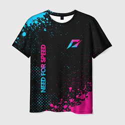 Мужская футболка Need for Speed - neon gradient: надпись, символ