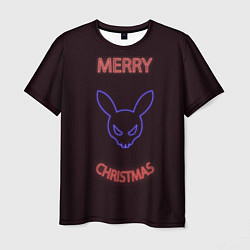 Мужская футболка Neon christmas bunny