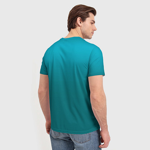 Мужская футболка Градиент бирюзовый / 3D-принт – фото 4